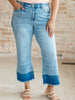 Olivia High Rise Wide Leg Crop Jeans in Medium Wash