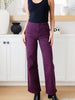 Petunia High Rise Wide Leg Jeans in Plum