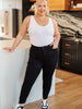 Reese Rhinestone Slim Fit Jeans in Black