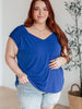Ruched Cap Sleeve Top in Royal Blue