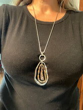 Tina Long Necklace with Mixed Metal Pendant