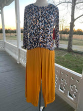Mustard Ribbed Knit Gaucho Pants