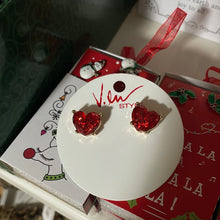 Glitter Heart Stud Earrings